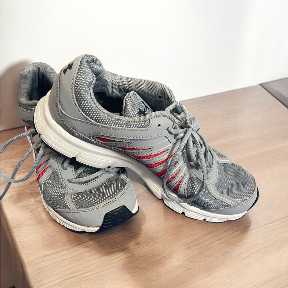 Under Armour Gray and Red Athletic Shoes